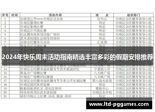 2024年快乐周末活动指南精选丰富多彩的假期安排推荐